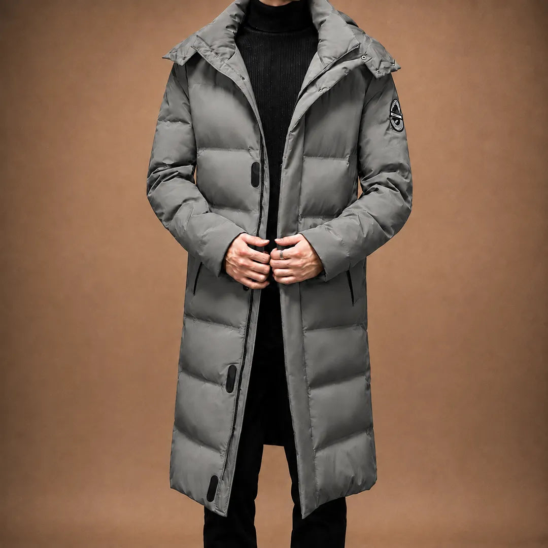 Long Hooded Down Coat