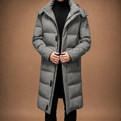 Long Hooded Down Coat