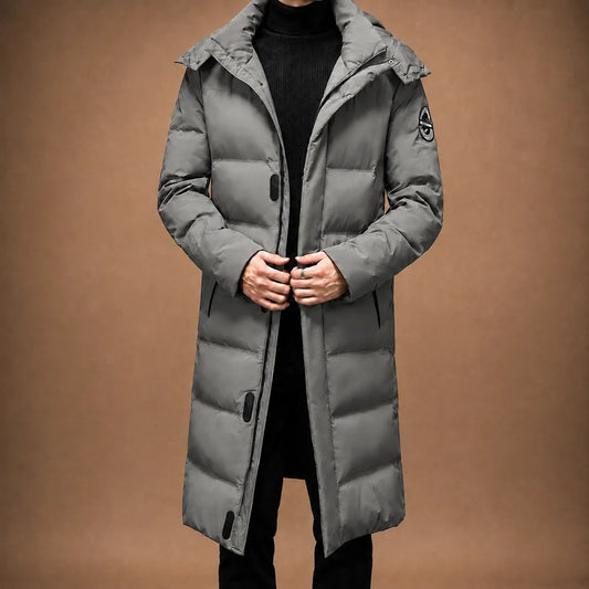 Long Hooded Down Coat