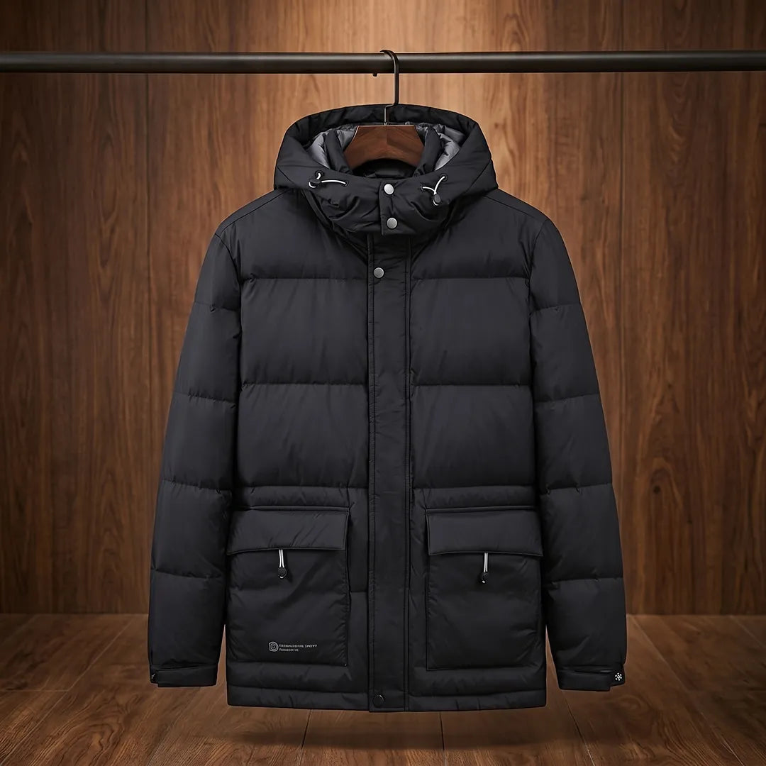 Mid-Length Hooded Jacket