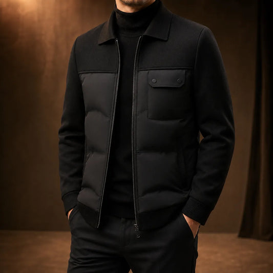 Mixed-Panel Down Jacket