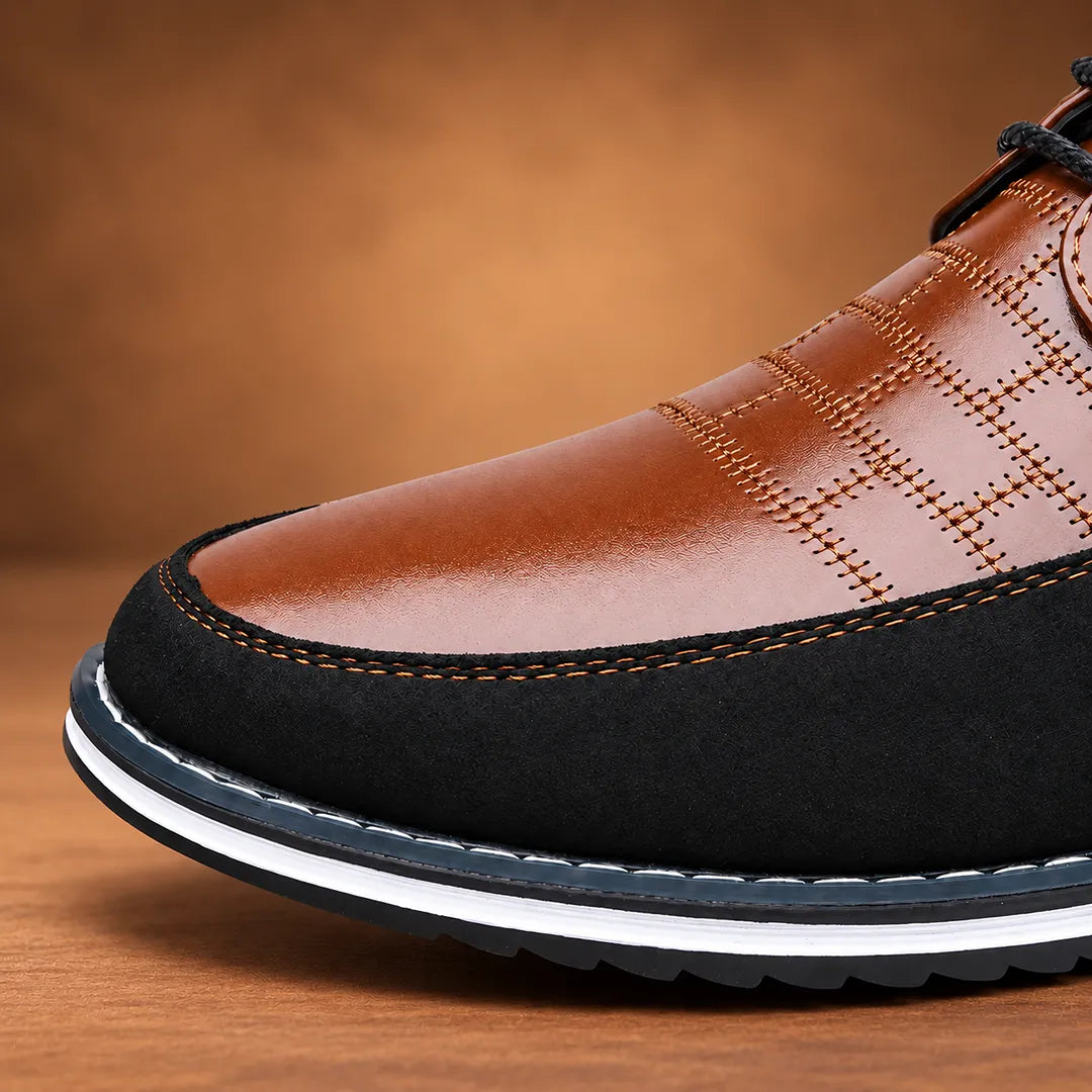 Modern Contrast Lace-Up Shoes