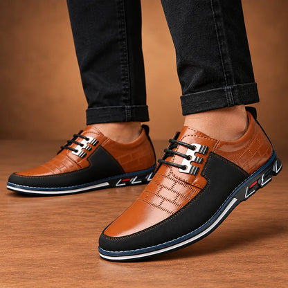Modern Contrast Lace-Up Shoes