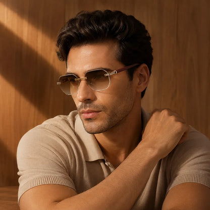 Modern Rimless Tinted Sunglasses