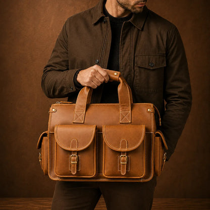 Structured Multi-Pocket Briefcase