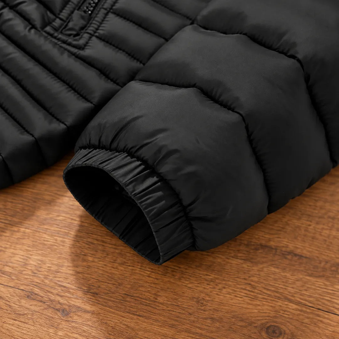 Paneled Hooded Puffer Jacket