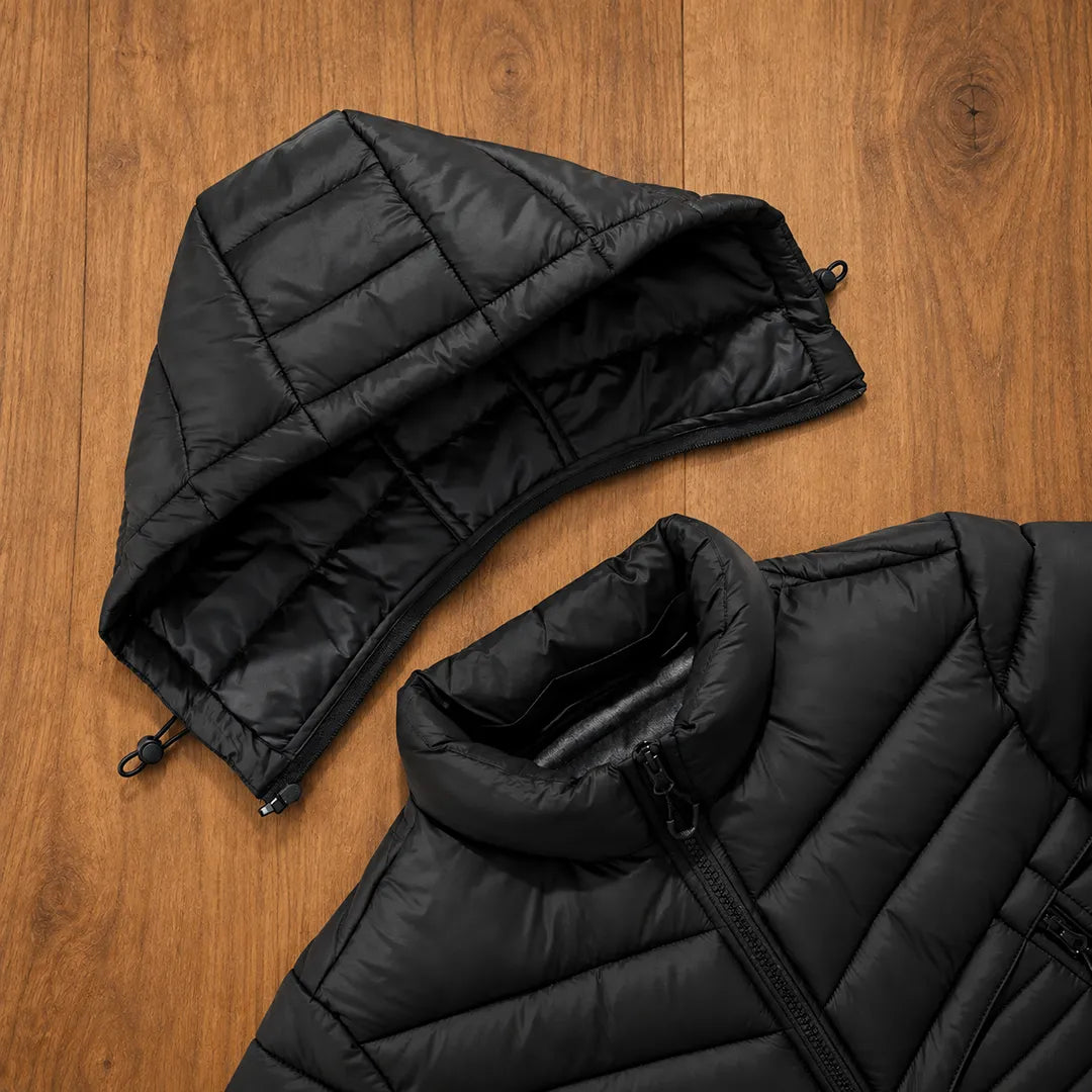 Paneled Hooded Puffer Jacket