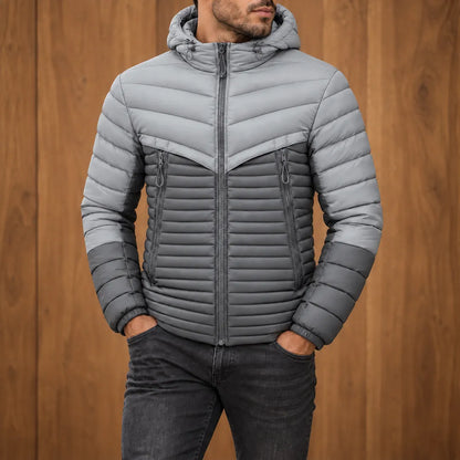 Paneled Hooded Puffer Jacket