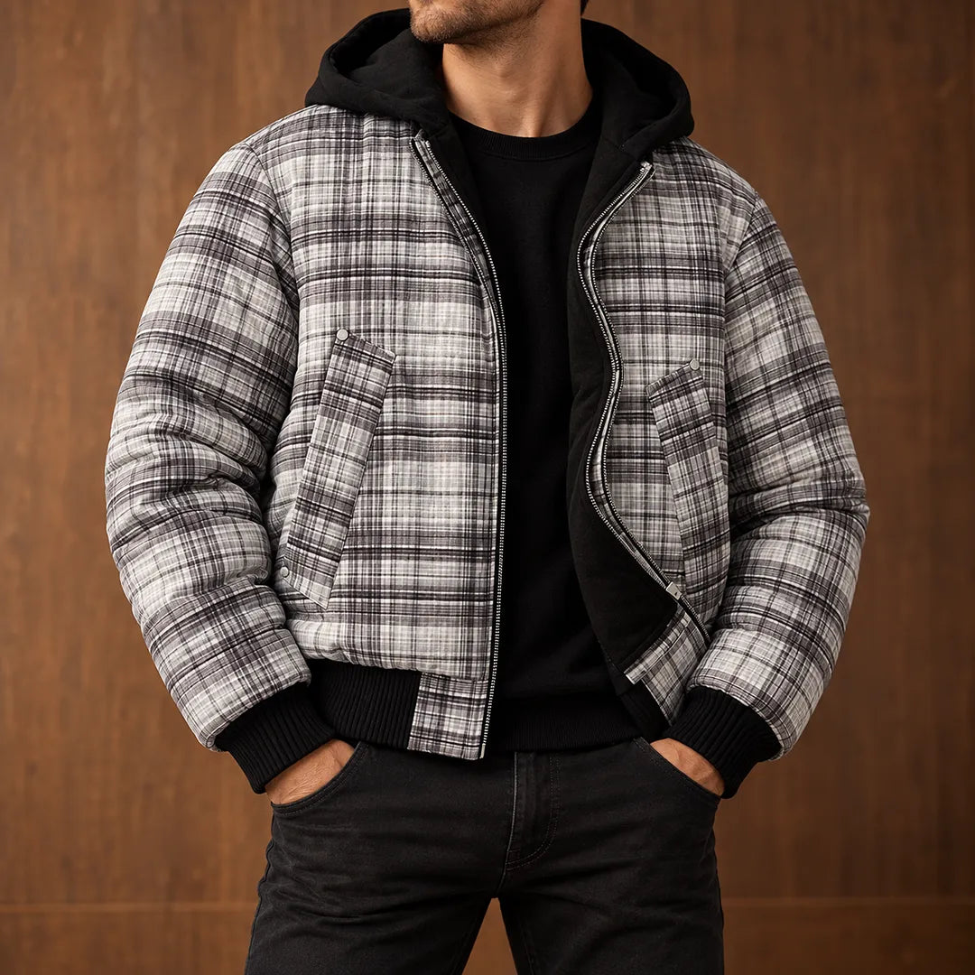 Classic Plaid Hooded Jacket