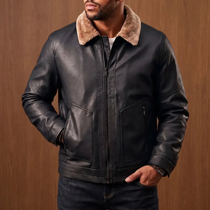Plush-Collar Zip Jacket