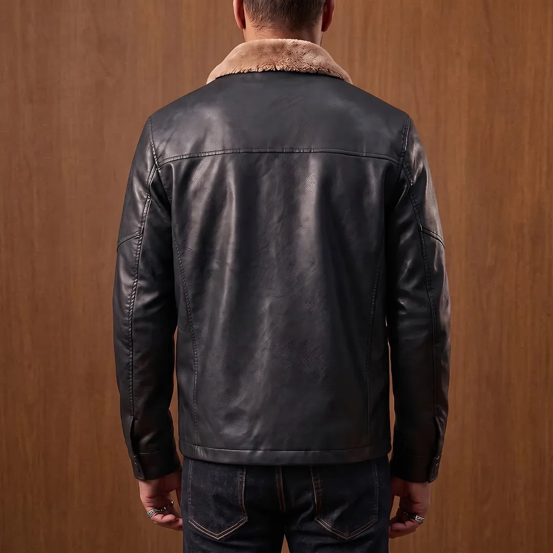 Plush-Collar Zip Jacket