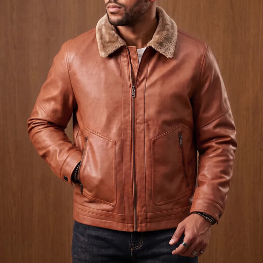 Plush-Collar Zip Jacket