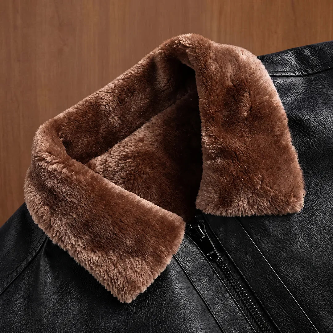 Plush-Collar Zip Jacket
