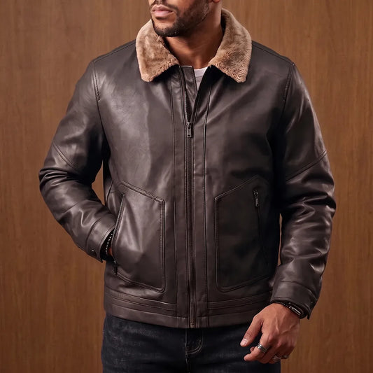 Plush-Collar Zip Jacket