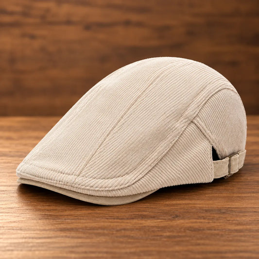 Ribbed Adjustable Flat Cap