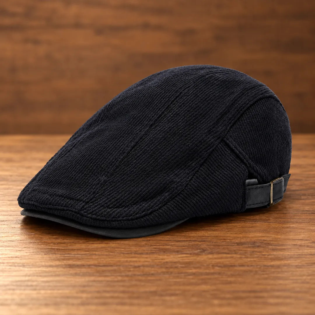 Ribbed Adjustable Flat Cap