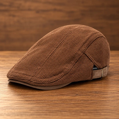 Ribbed Adjustable Flat Cap