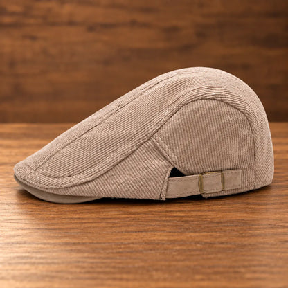 Ribbed Adjustable Flat Cap
