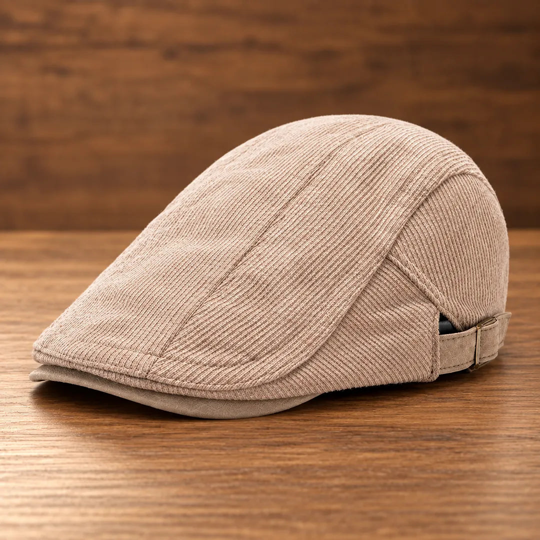 Ribbed Adjustable Flat Cap