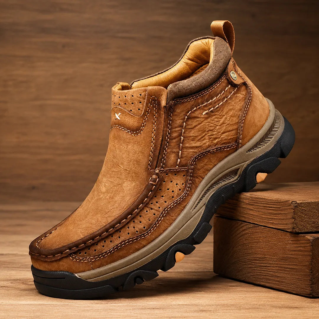 Rugged Stitched Ankle Boots