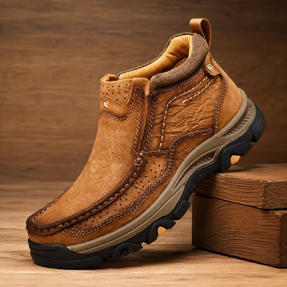 Rugged Stitched Ankle Boots
