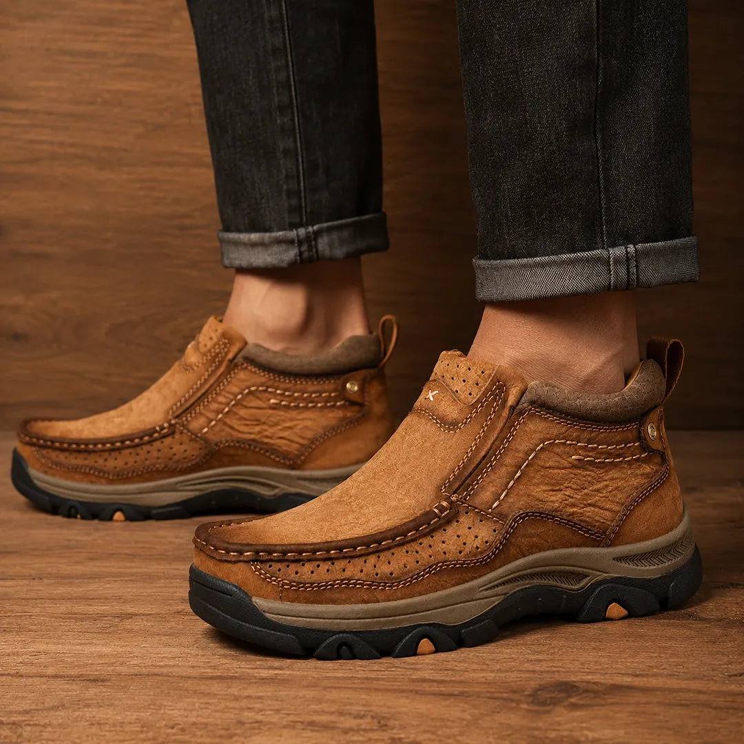 Rugged Stitched Ankle Boots