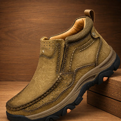 Rugged Stitched Ankle Boots