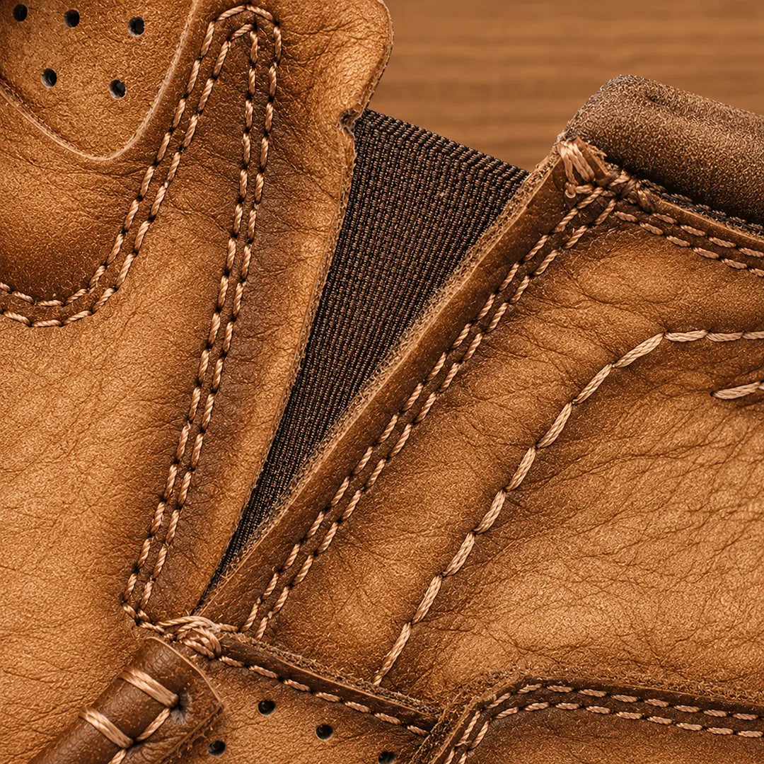 Rugged Stitched Ankle Boots