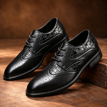 Signature Embossed Wingtip Shoes