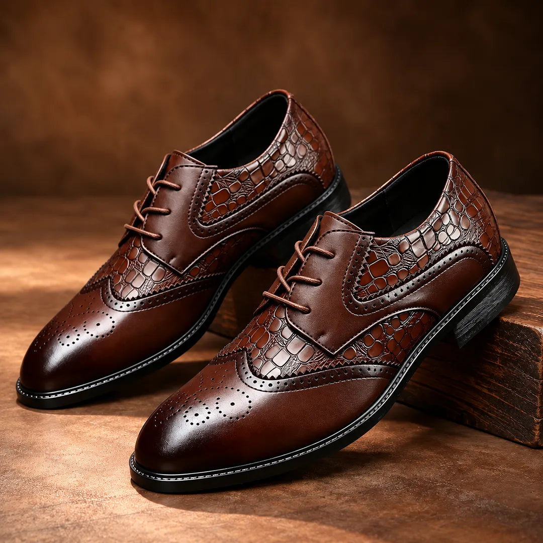 Signature Embossed Wingtip Shoes