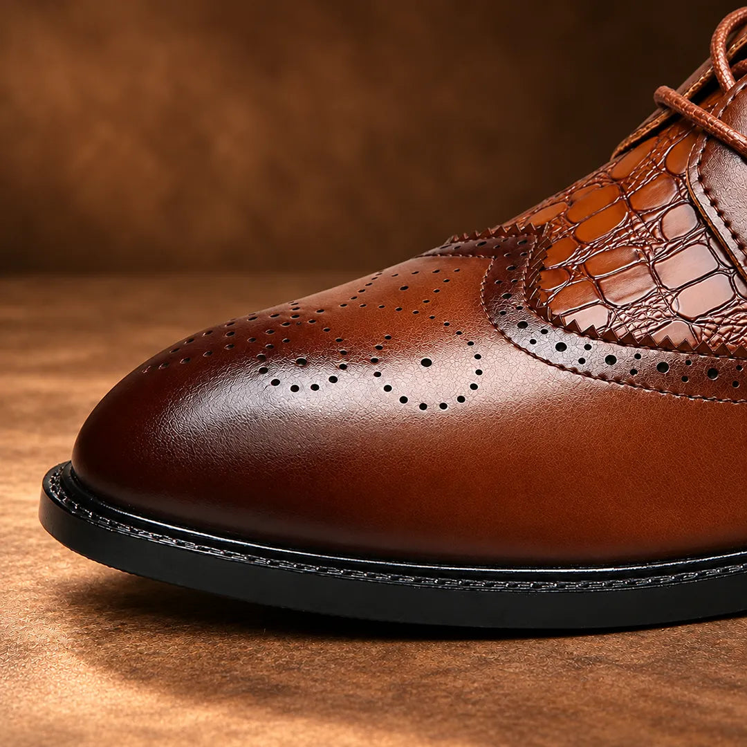 Signature Embossed Wingtip Shoes