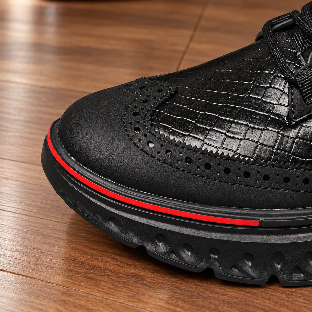 Smart Textured Lace-Up Shoes