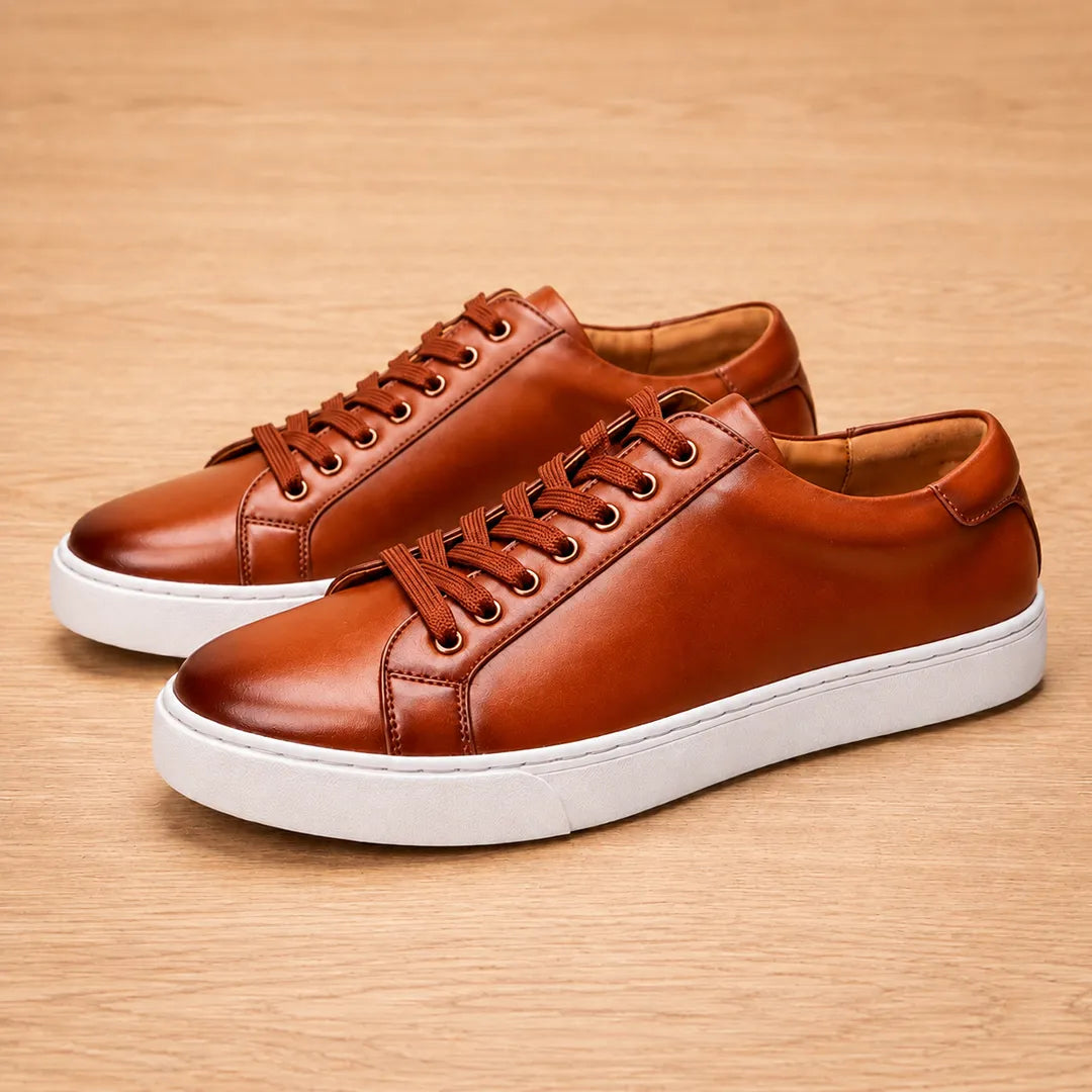 Smooth Lace-Up Sneakers
