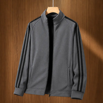 Striped Fleece Zip Jacket