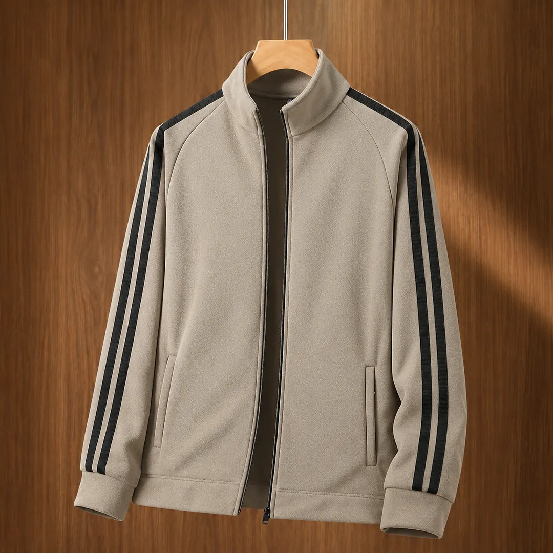 Striped Fleece Zip Jacket