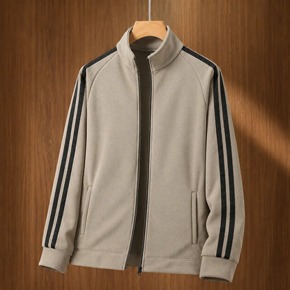Striped Fleece Zip Jacket