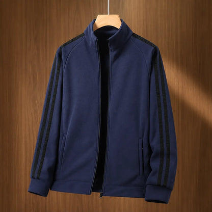 Striped Fleece Zip Jacket
