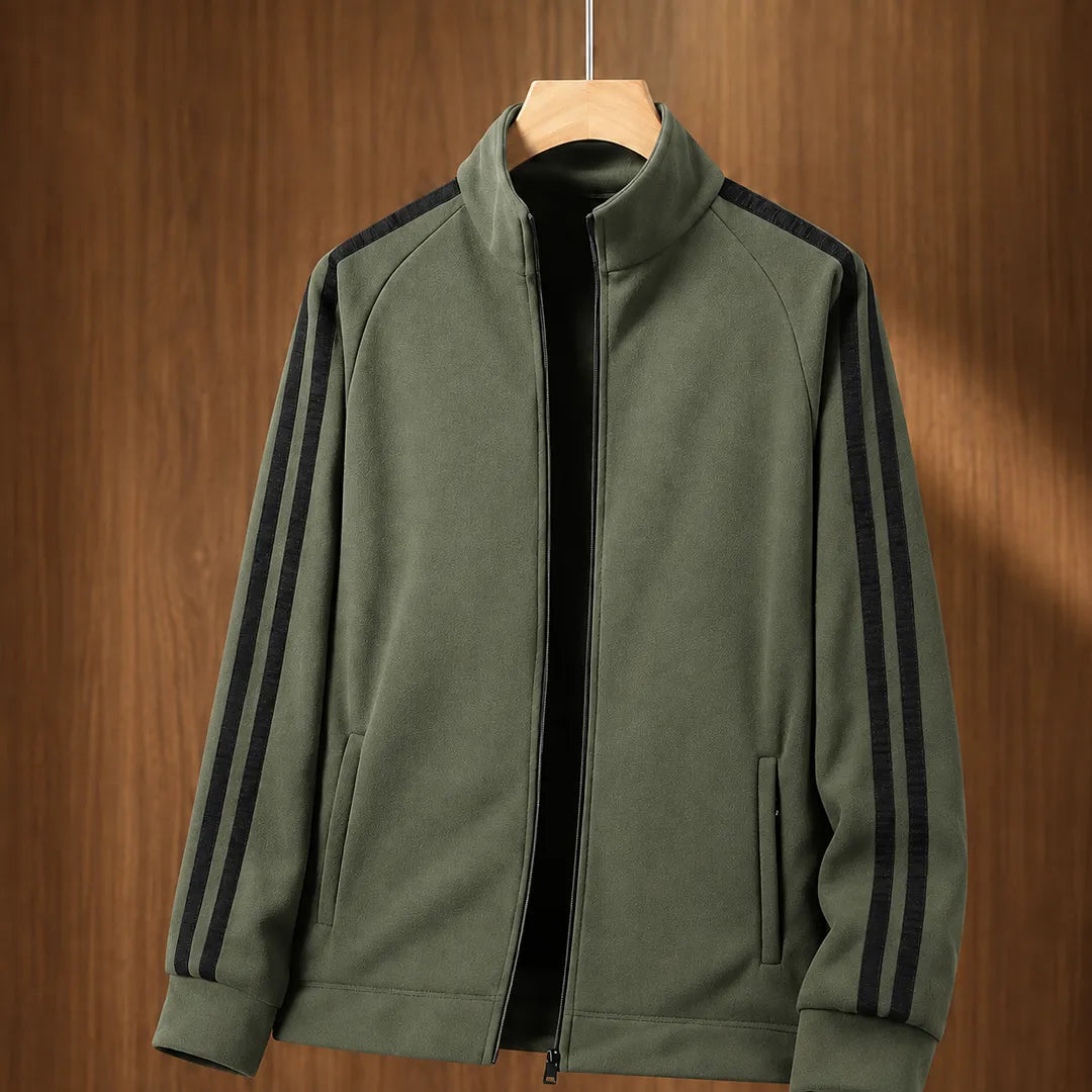Striped Fleece Zip Jacket