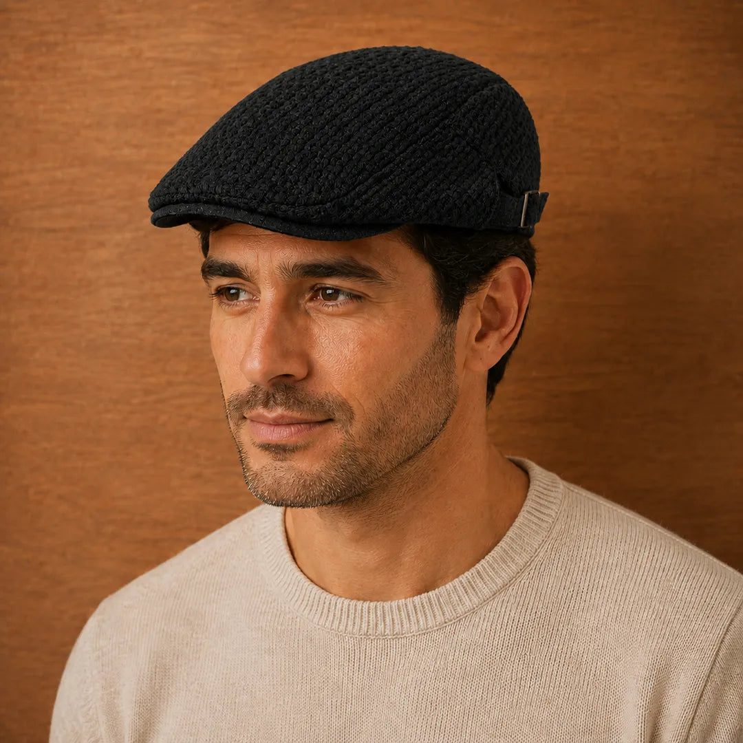 Textured Adjustable Flat Cap