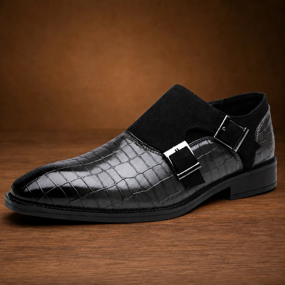 Textured Buckle Shoes