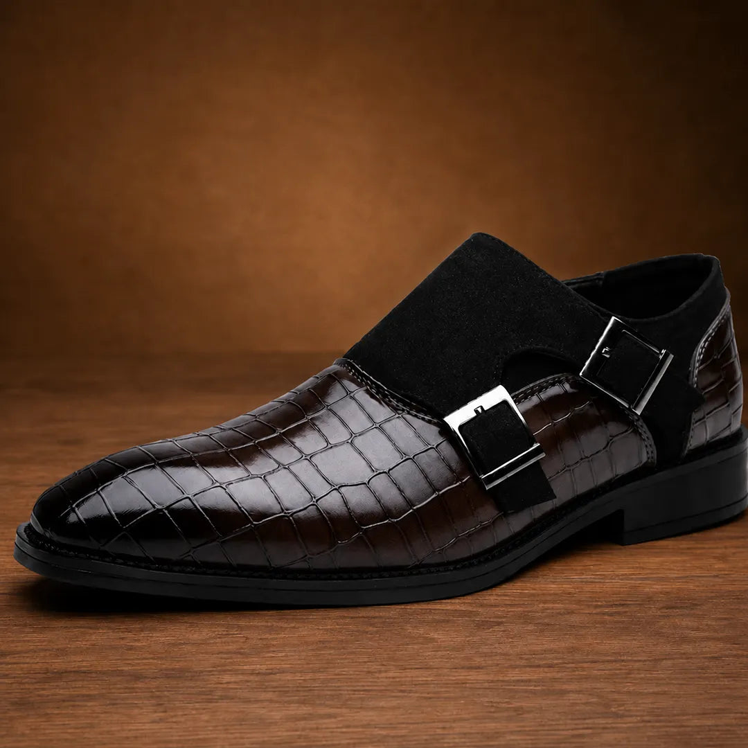 Textured Buckle Shoes