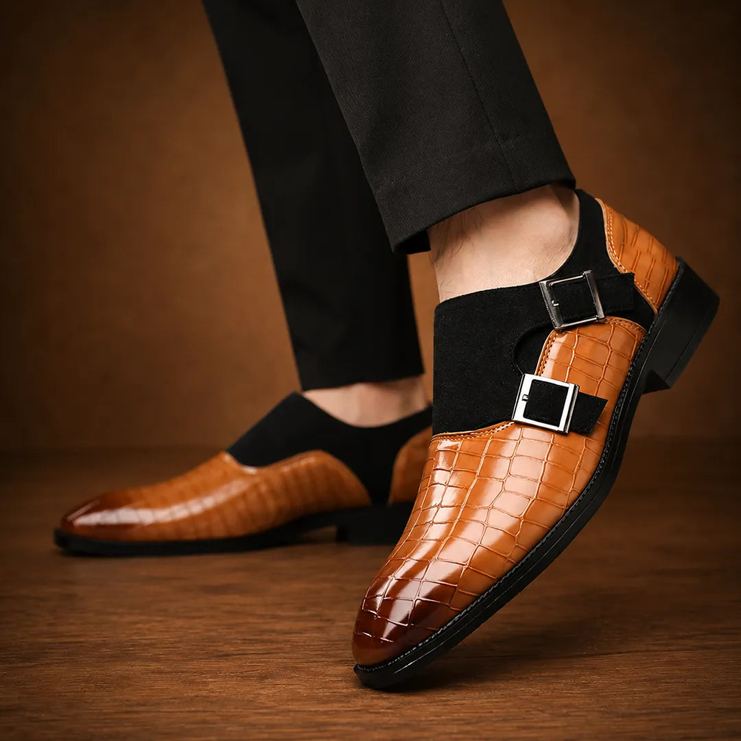 Textured Buckle Shoes