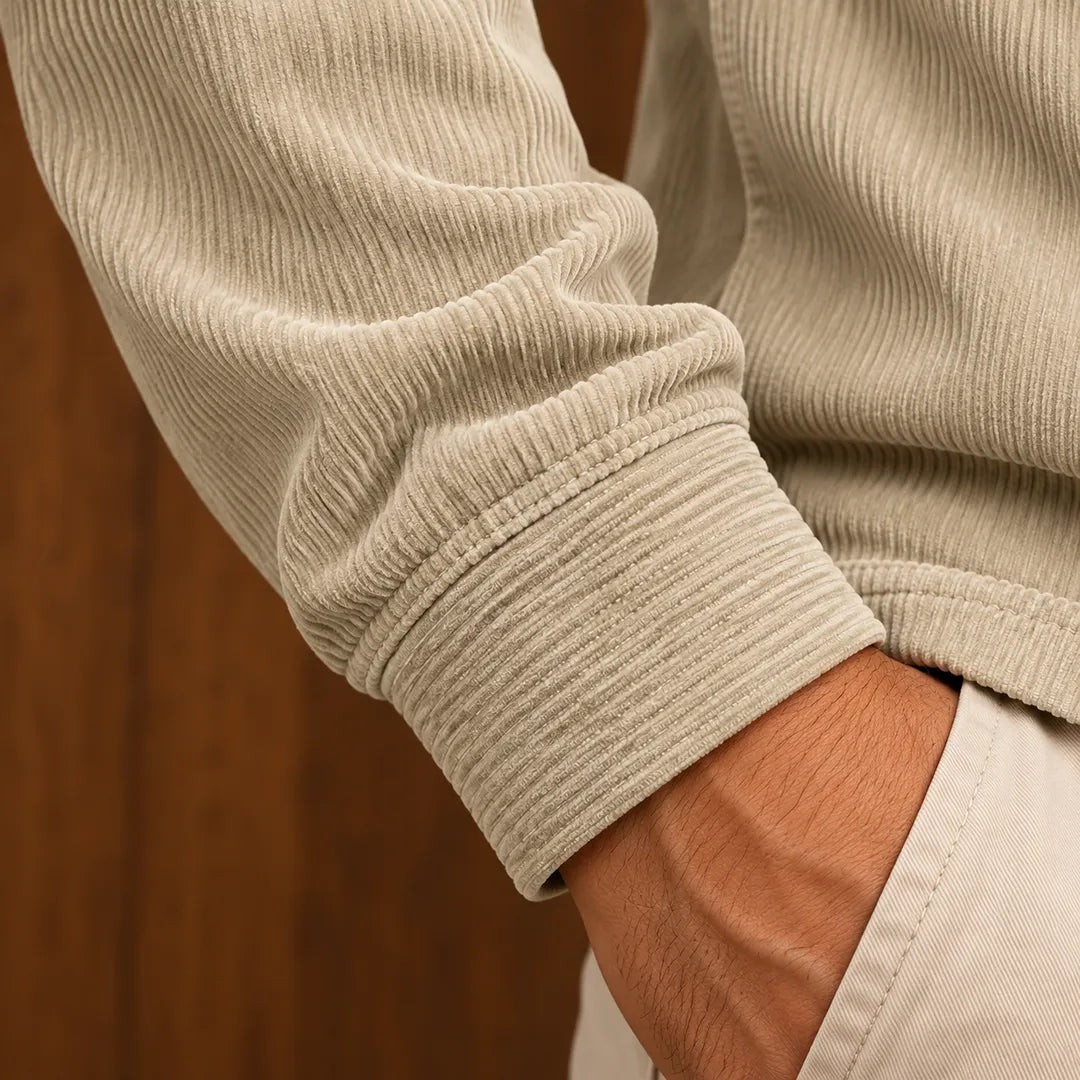Textured Contrast Collar Pullover