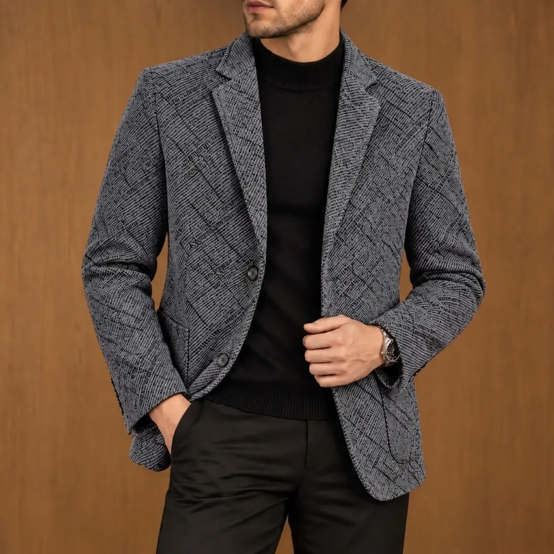 Textured Plaid Blazer