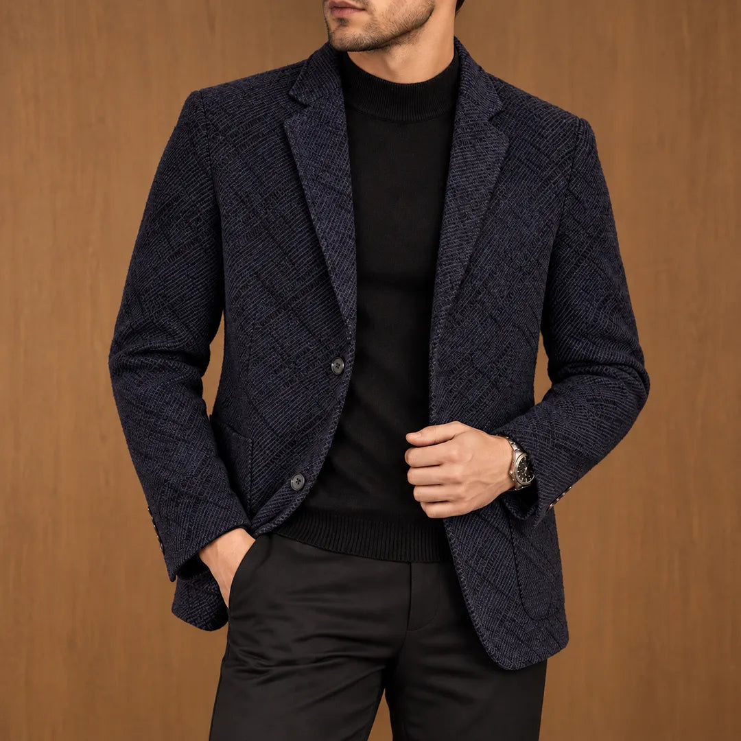 Textured Plaid Blazer