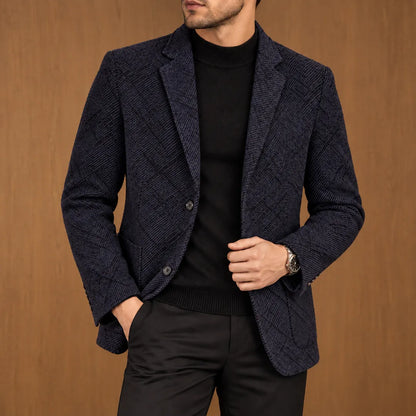 Textured Plaid Blazer