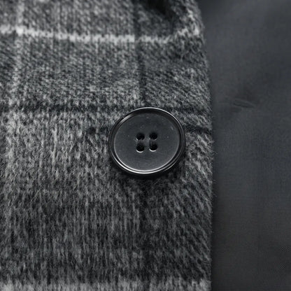 Textured Plaid Long Coat
