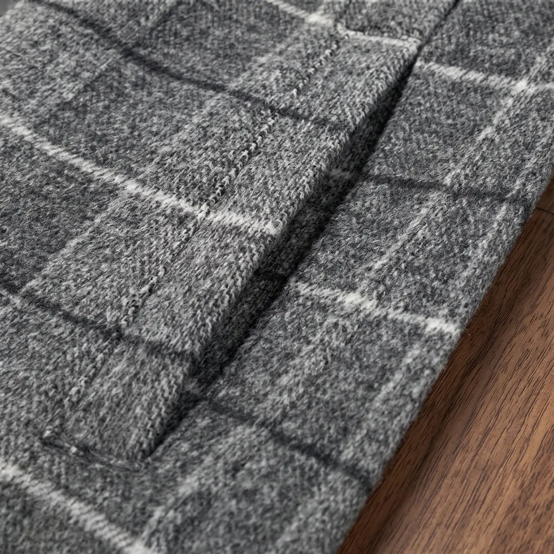 Textured Plaid Long Coat