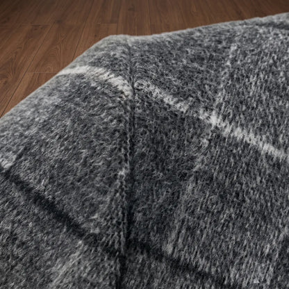 Textured Plaid Long Coat