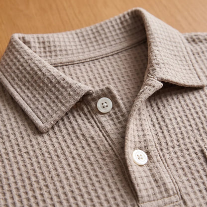 Textured Polo Shorts Set